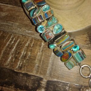 Gorgeous multi-color stone and glass bracelet